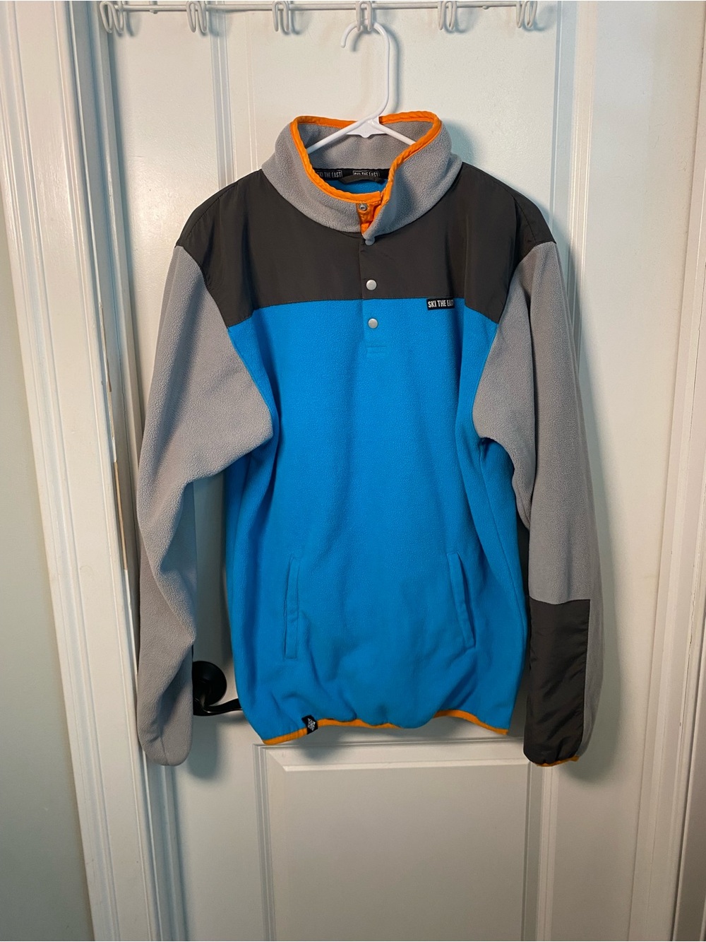 Ski The East Men's Blue & Gray Fleece Pullover Jacket